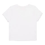 Diesel T-Shirt Girocollo Tinta Unita con Ricami per Bambina K00636 BIANCO DIESEL 