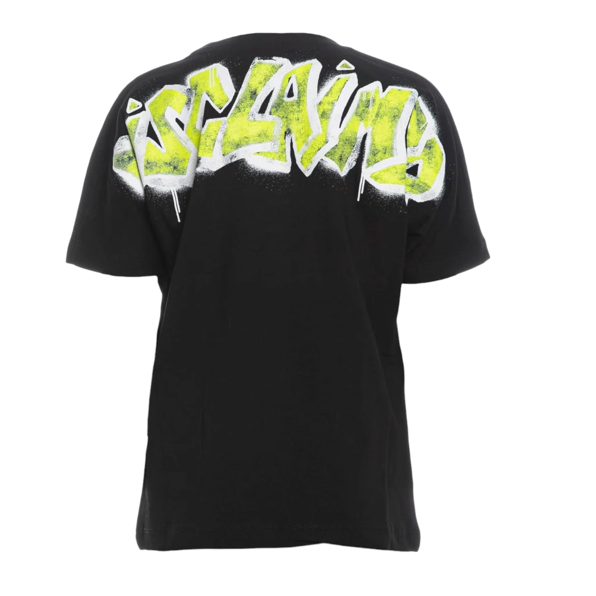 Disclaimer T-Shirt Girocollo Tinta Unita con Stampa per Bambino 25EDK58407X NERO/GIALLO DISCLAIMER 