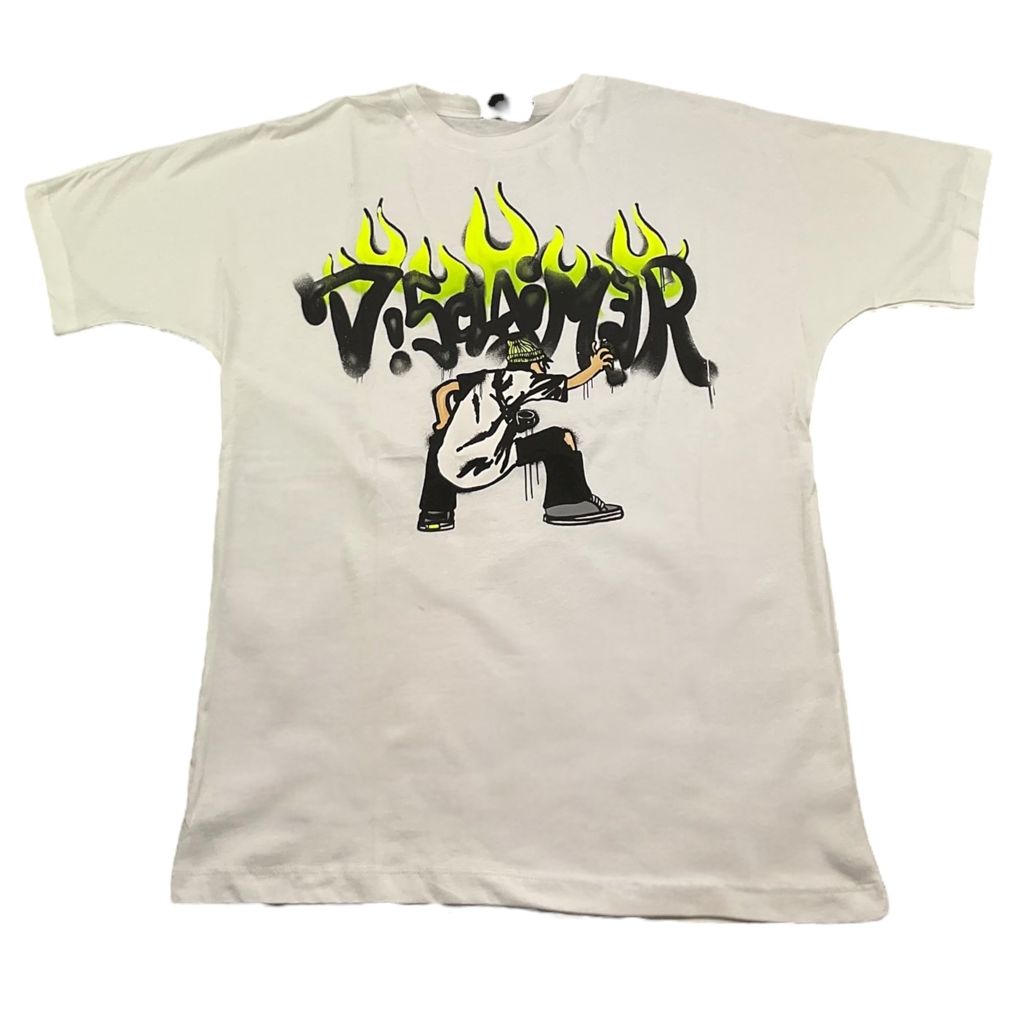 Disclaimer T-Shirt Girocollo Tinta Unita con Stampe per Bambino 25EDK58419 BIANCO DISCLAIMER 