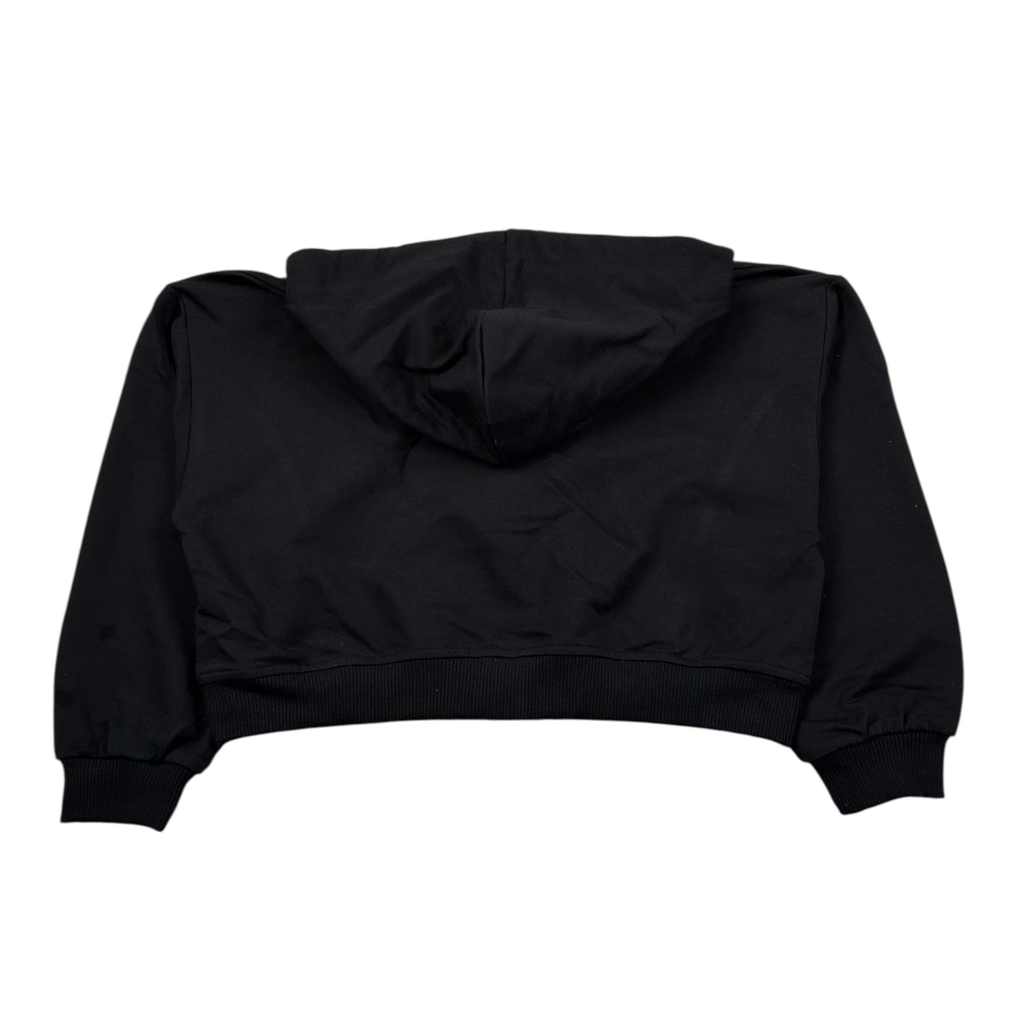 Dixie Felpa con Zip E Cappuccio Tinta Unita per Bambina LK04042G74 NERO DIXIE 