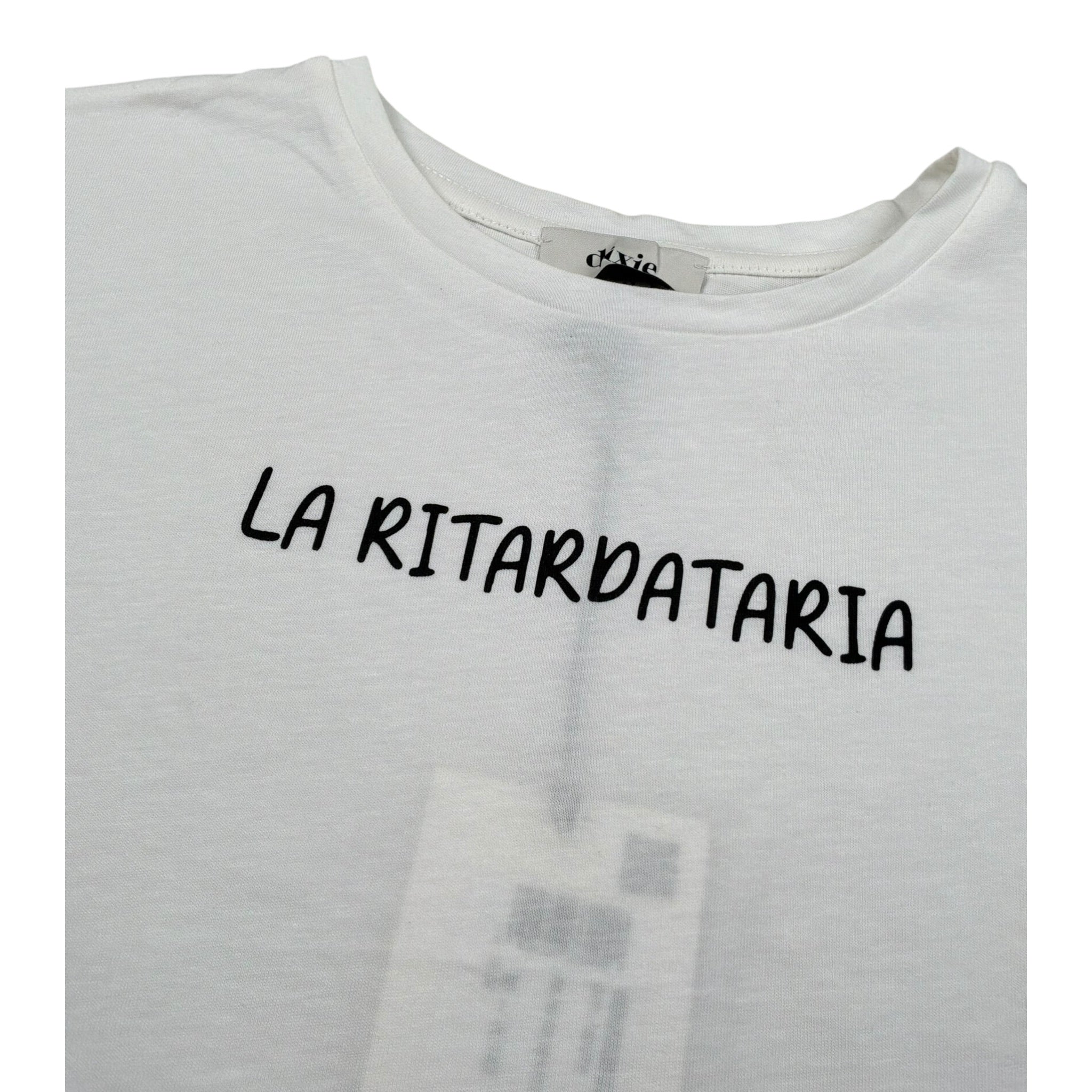 Dixie T-Shirt Girocollo Tinta Unita con Stampa per Bambina MB68030G74 PANNA DIXIE 