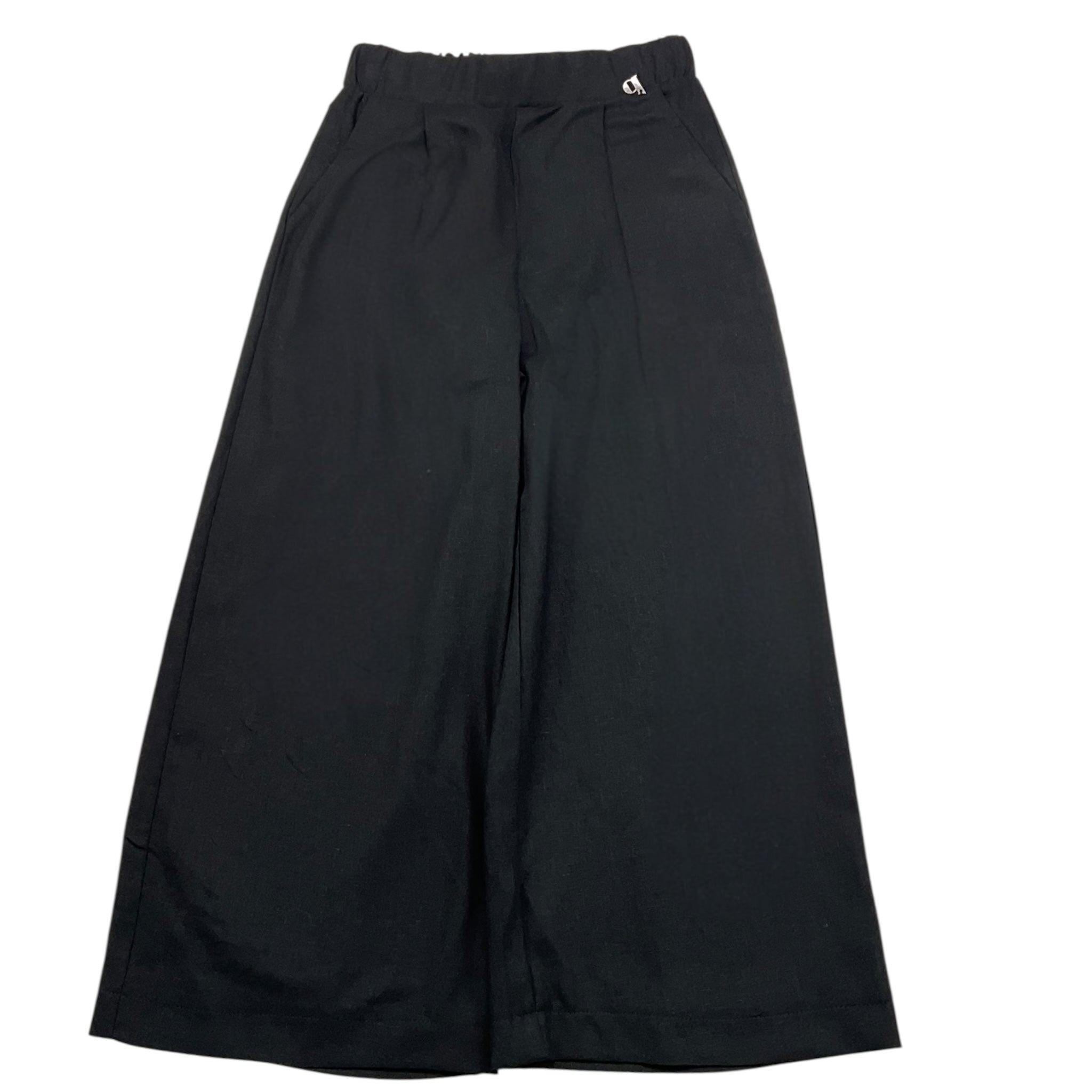 Dixie Pantalone Tinta Unita Modello A Palazzo per Bambina PF69300G74 NERO DIXIE 