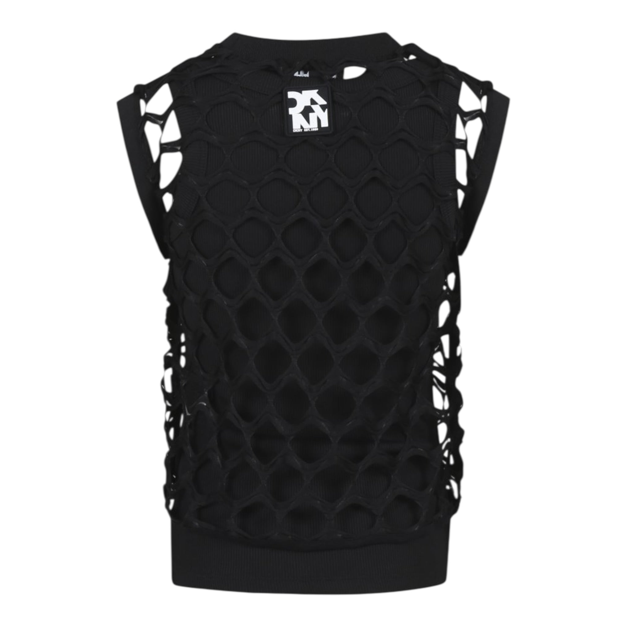 Dkny Canotta Tinta Unita Cont Trafori per Bambina D62317 NERO DKNY 