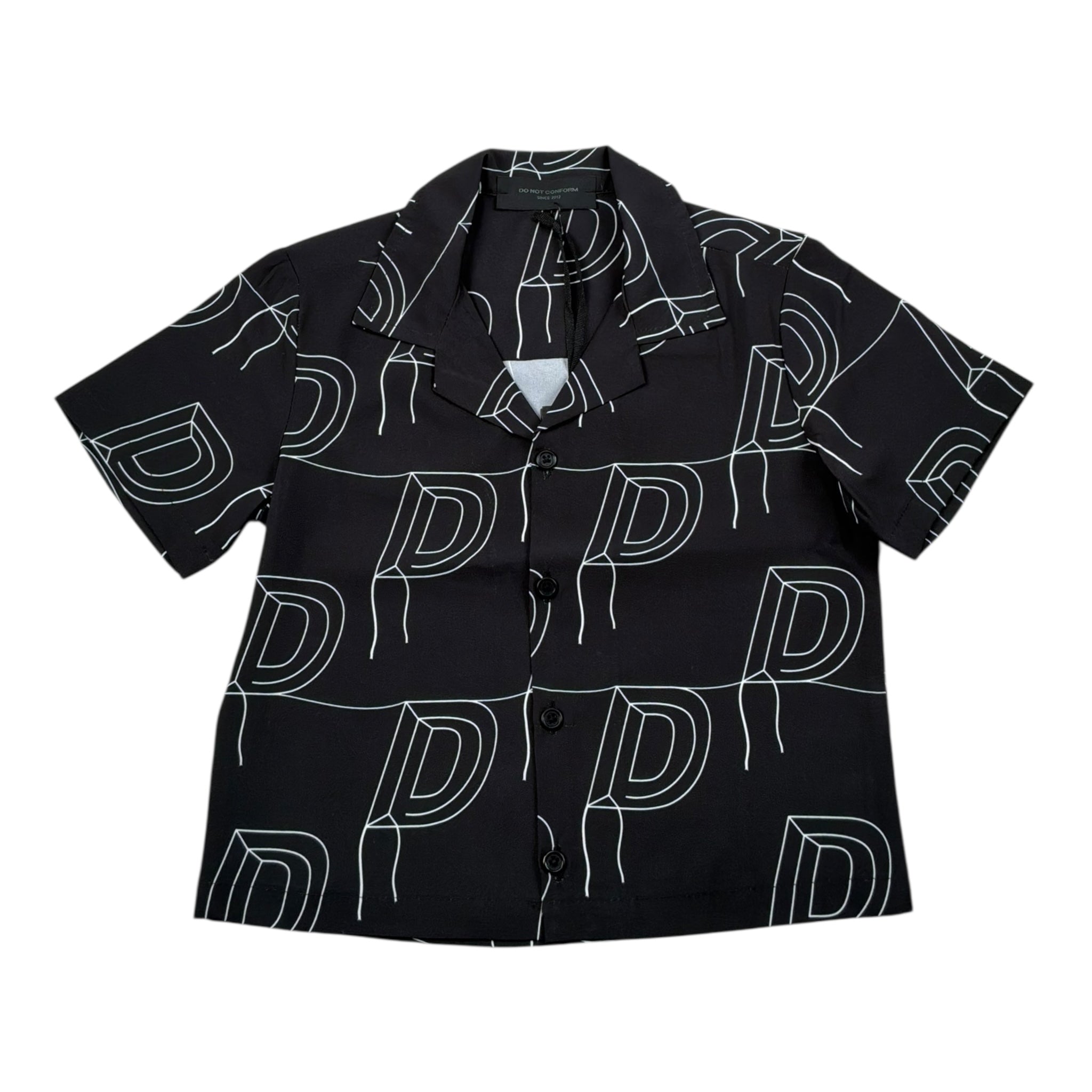 Do Not Conform Camicia Mezza Manica Tinta Unita Stampa Fantasia per Bambino DCA NERO DO NOT CONFORM 