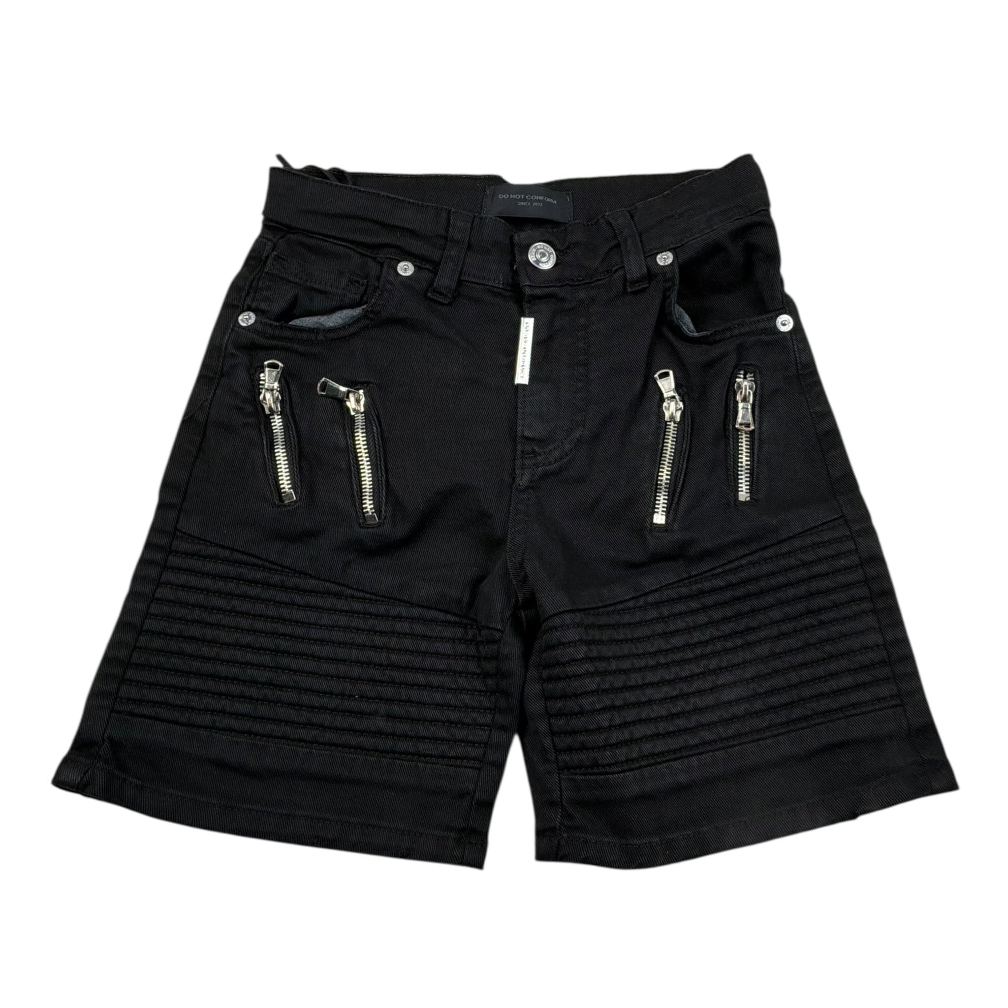 Do Not Conform Bermuda In Denim Tinta Unita con Girovita Regolabile per Bambino TAN007 NERO DO NOT CONFORM 