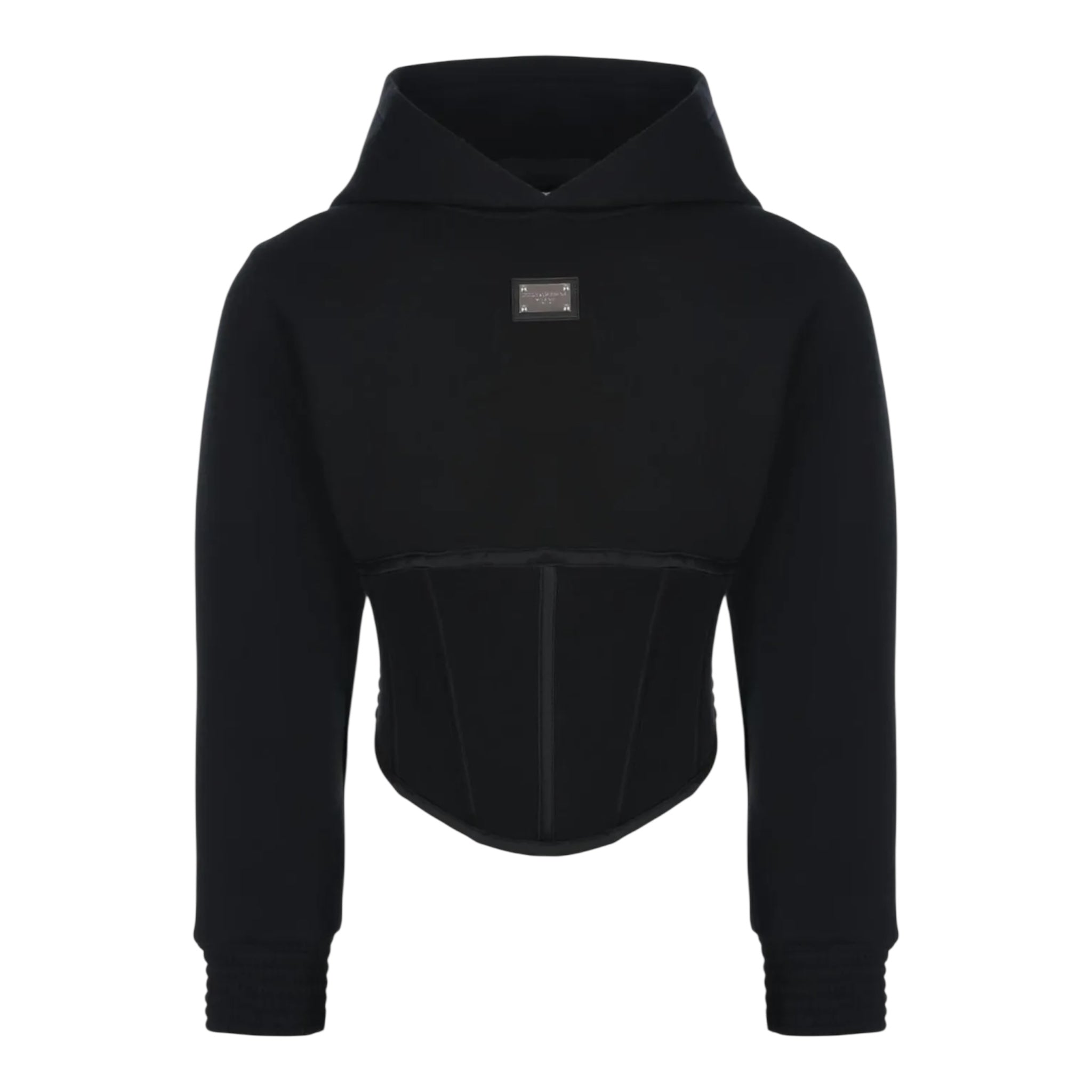 Dolce & Gabbana Felpa Tinta Unita con Cappuccio per Bambina L5JW9RG7KN5 NERO DOLCE & GABBANA 