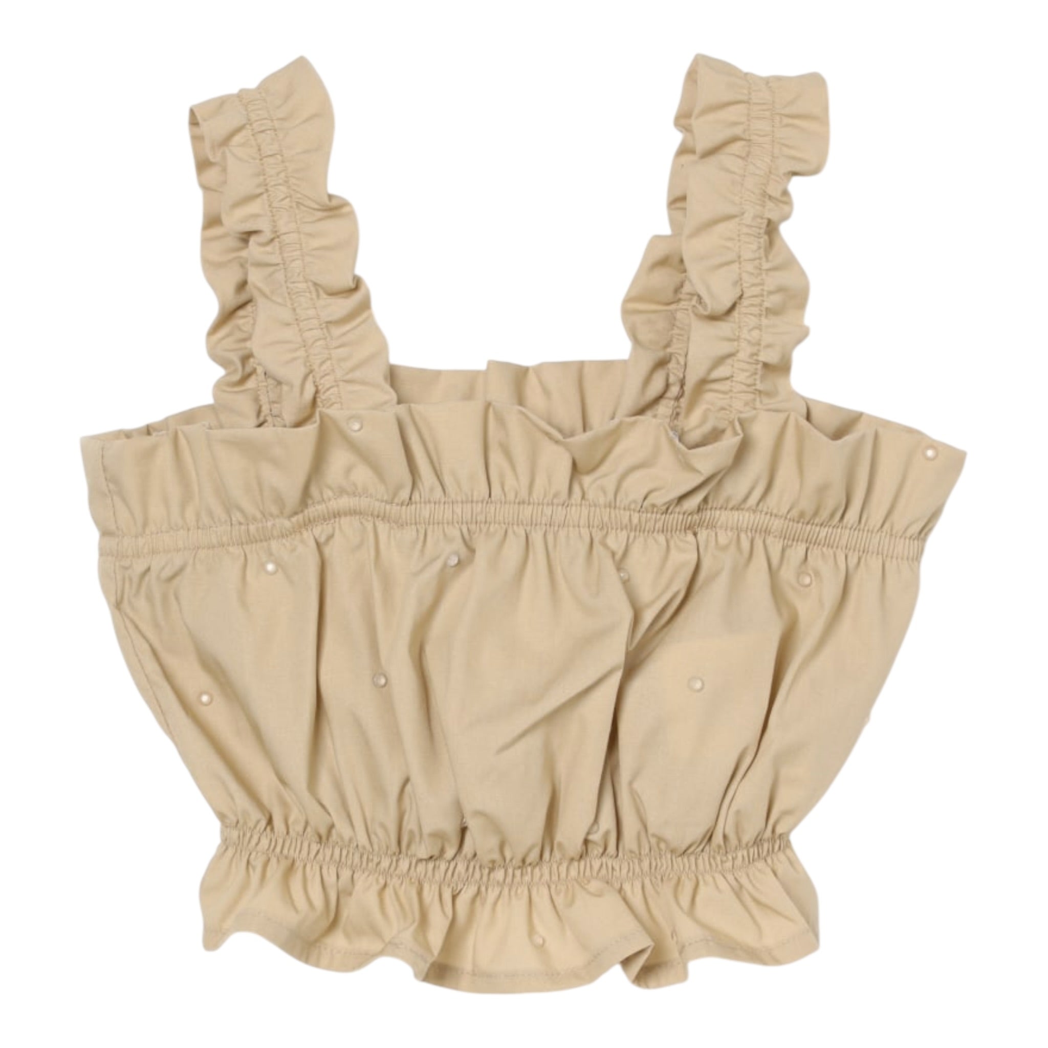 Dondup Top Giromanica Tinta Unita per Bambina DFCA031 BEIGE DONDUP 