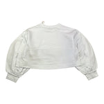 Dondup Felpa Girocollo Tinta Unita con Brillantini per Bambina DFFE016 BIANCO DONDUP 