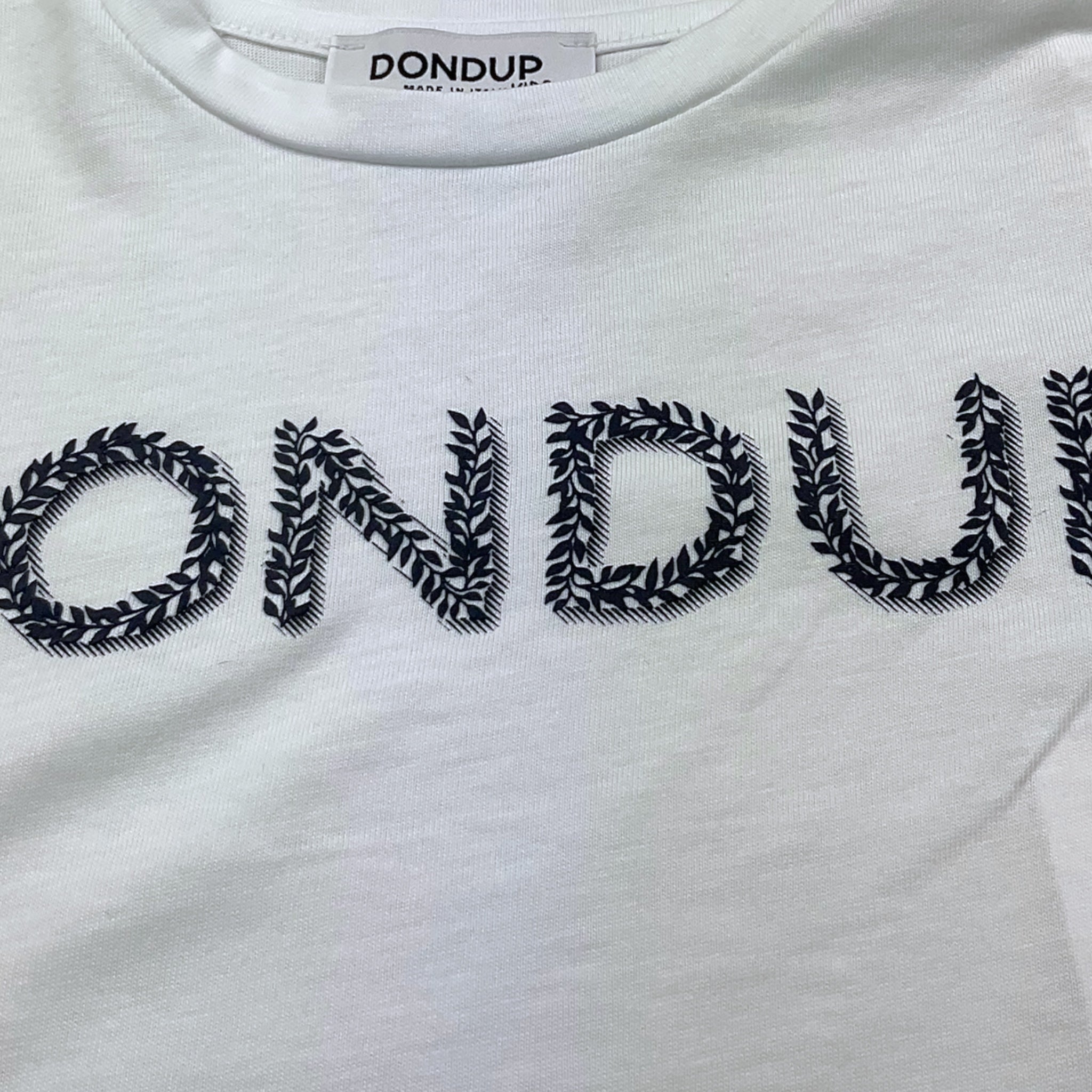 Dondup T-Shirt Girocollo Tinta Unita con Stampa per Neonata DFTS023N BIANCO DONDUP 