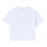 Dondup T-Shirt Girocollo Tinta Unita con Stampa Logo per Bambino DMTS42 BIANCO DONDUP 