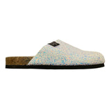 Dou Dou Ciabatta Tinta Unita con Brillantini per Bambina BIRKY386 BIANCO DOU DOU 