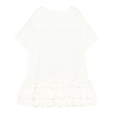 Dou Dou Abito Tinta Unita Mezza Manica con Balze per Bambina DW1A61X BIANCO DOU DOU 