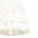 Dou Dou Abito Tinta Unita Mezza Manica con Balze per Bambina DW1A61X BIANCO DOU DOU 