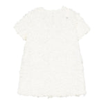 Dou Dou Abito Girocollo Tinta Unita con Applicazioni per Bambina DW1A91X PANNA DOU DOU 
