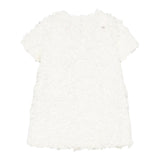 Dou Dou Abito Girocollo Tinta Unita con Applicazioni per Bambina DW1A91X PANNA DOU DOU 