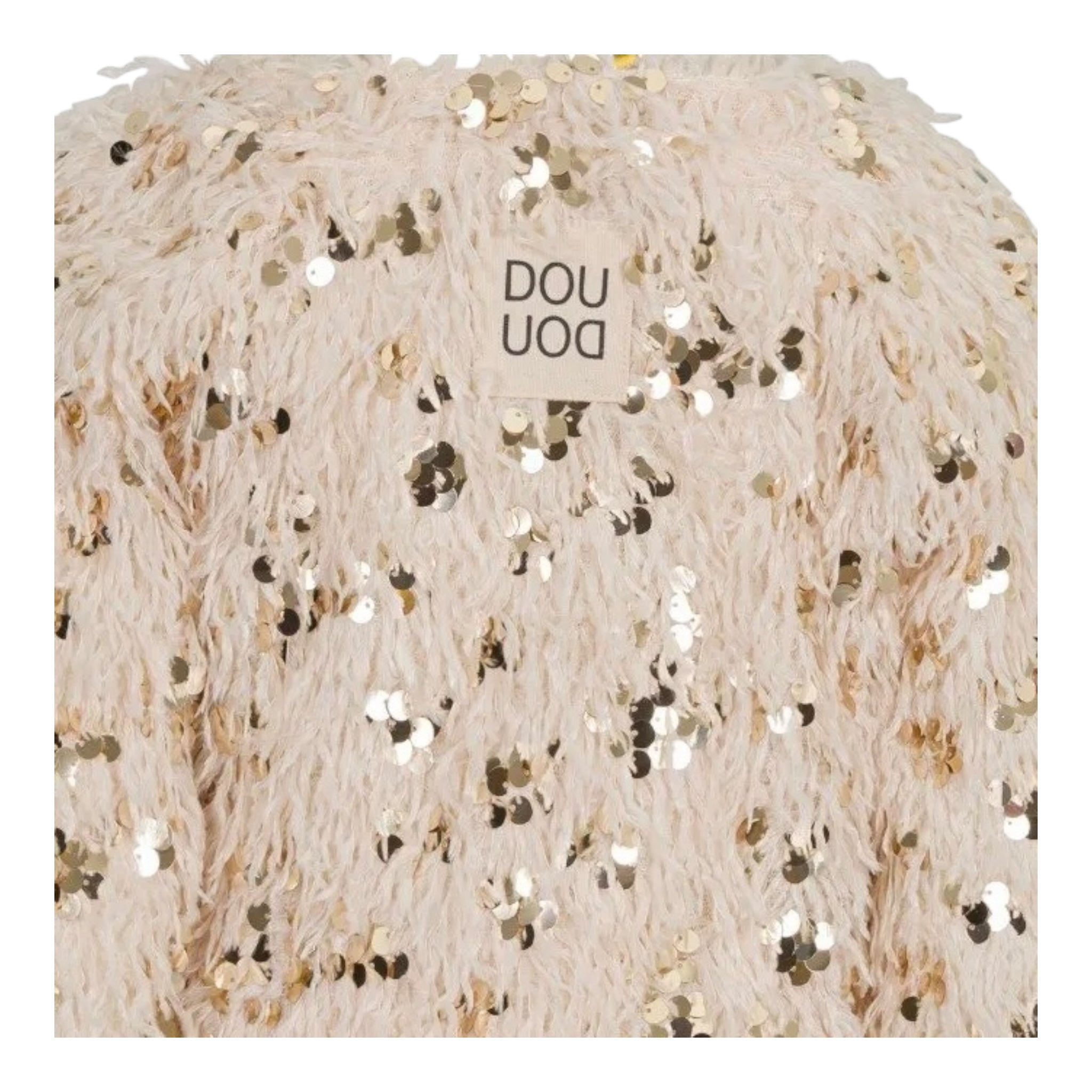 Dou Dou giubbino Tinta Unita con Paillettes E Piume per Bambina DW2A44 BEIGE DOU DOU 