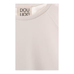 Dou Dou Felpa Chiusa Girocollo Tinta Unita per Bambina DW4A30 PANNA DOU DOU 