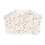 Dou Dou top Tinta Unita con Paillettes E Piume per Bambina DW5A51X BEIGE DOU DOU 
