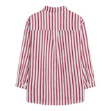 Dou Dou Camicia Tinta Unita con Fantasia A Righe per Bambina DW5P30 BORDEAUX DOU DOU 