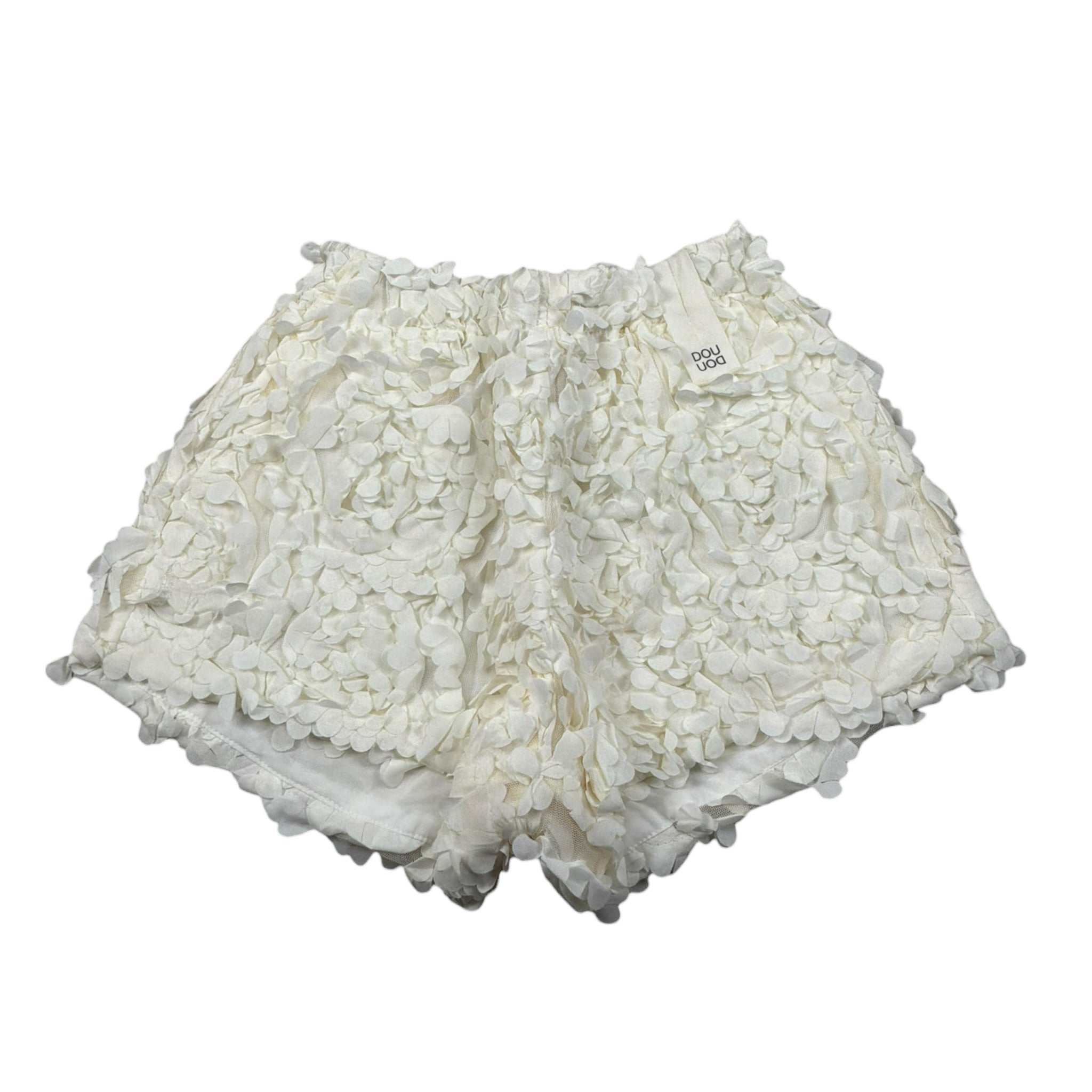 Dou Dou Short Tinta Unita con Applicazioni per Bambina DW6A99XX PANNA DOU DOU 