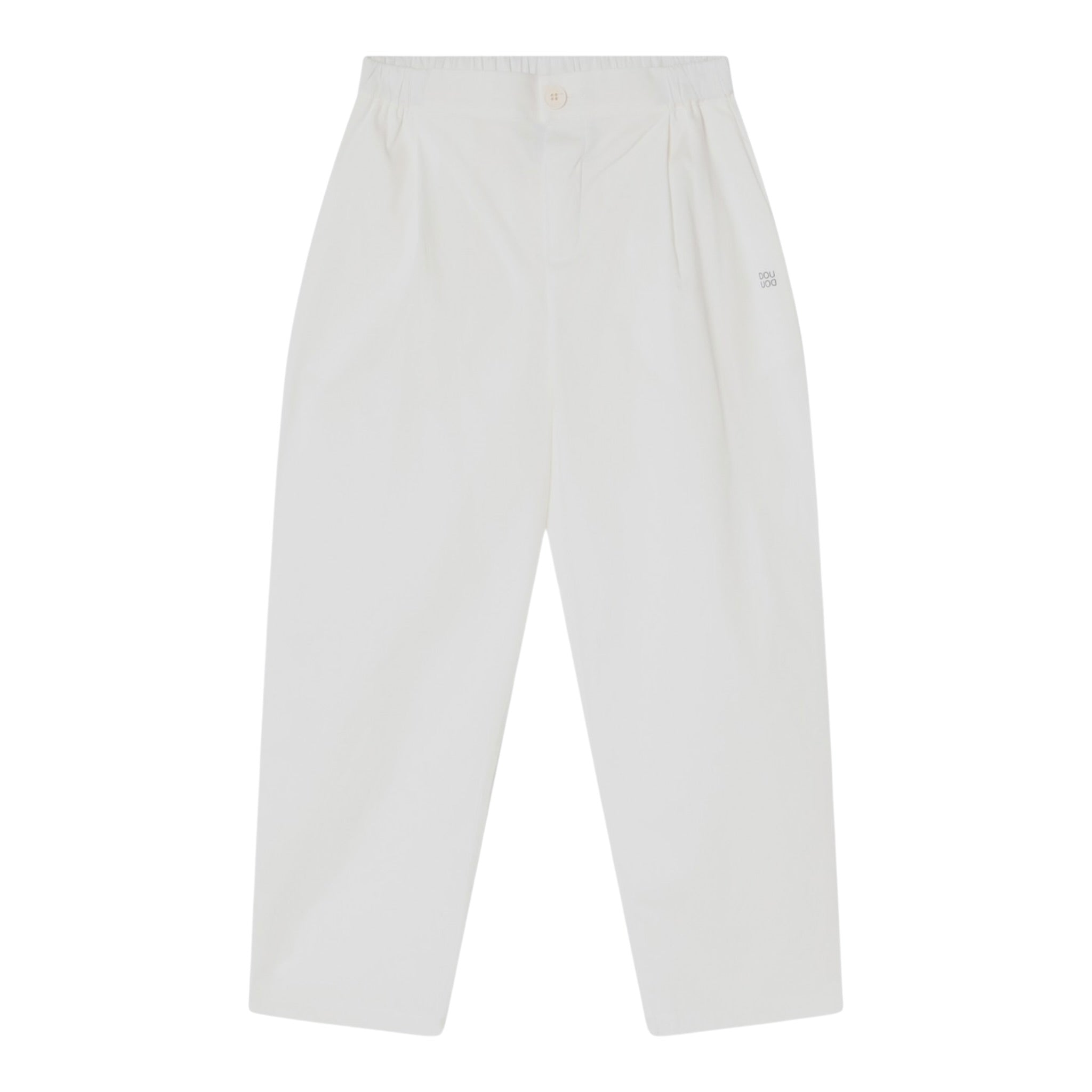 Dou Dou Pantalone Tinta Unita con Elastico In Vita per Bambina DW6P61X BIANCO DOU DOU 