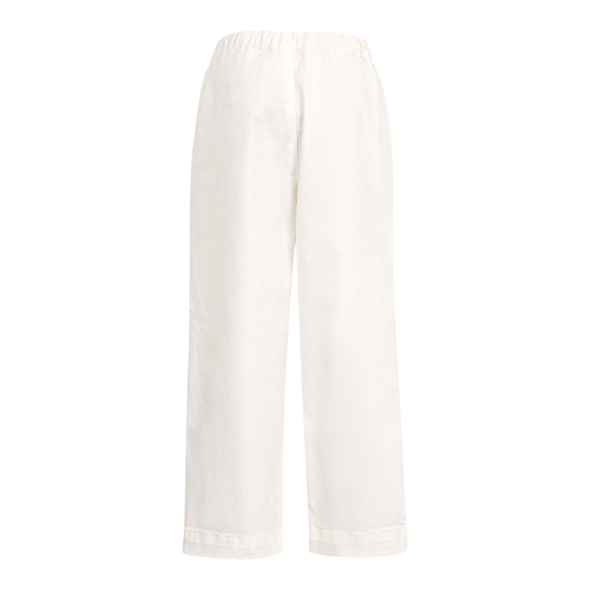 Dou Dou Pantalone Tinta Unita con Logo per Bambina DW6P71 PANNA DOU DOU 