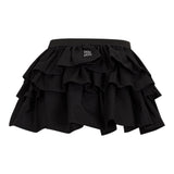 Dou Dou Gonna Tinta Unita con Balze E Elastico In Vita per Bambina DW7A61 NERO DOU DOU 