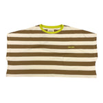 Dou Dou T-Shirt Girocollo Bicolore con Fantasia A Righe per Bambina DW8A21 BIANCO/BEIGE DOU DOU 