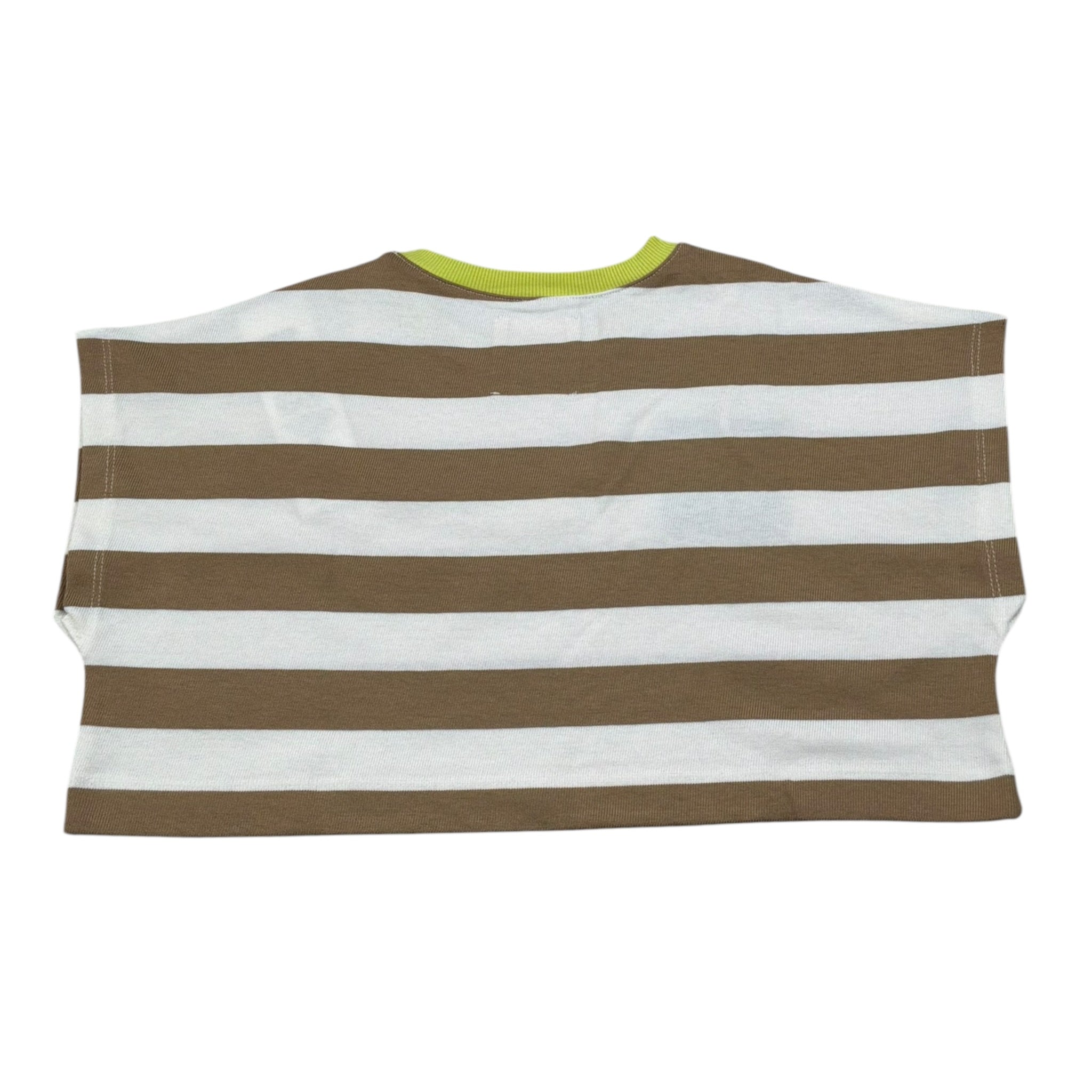 Dou Dou T-Shirt Girocollo Bicolore con Fantasia A Righe per Bambina DW8A21XX PANNA/BEIGE DOU DOU 