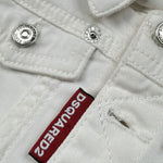 Dsquared2 Giubbino Tinta Unita In Denim per Neonato DQ041G BIANCO DSQUARED2 