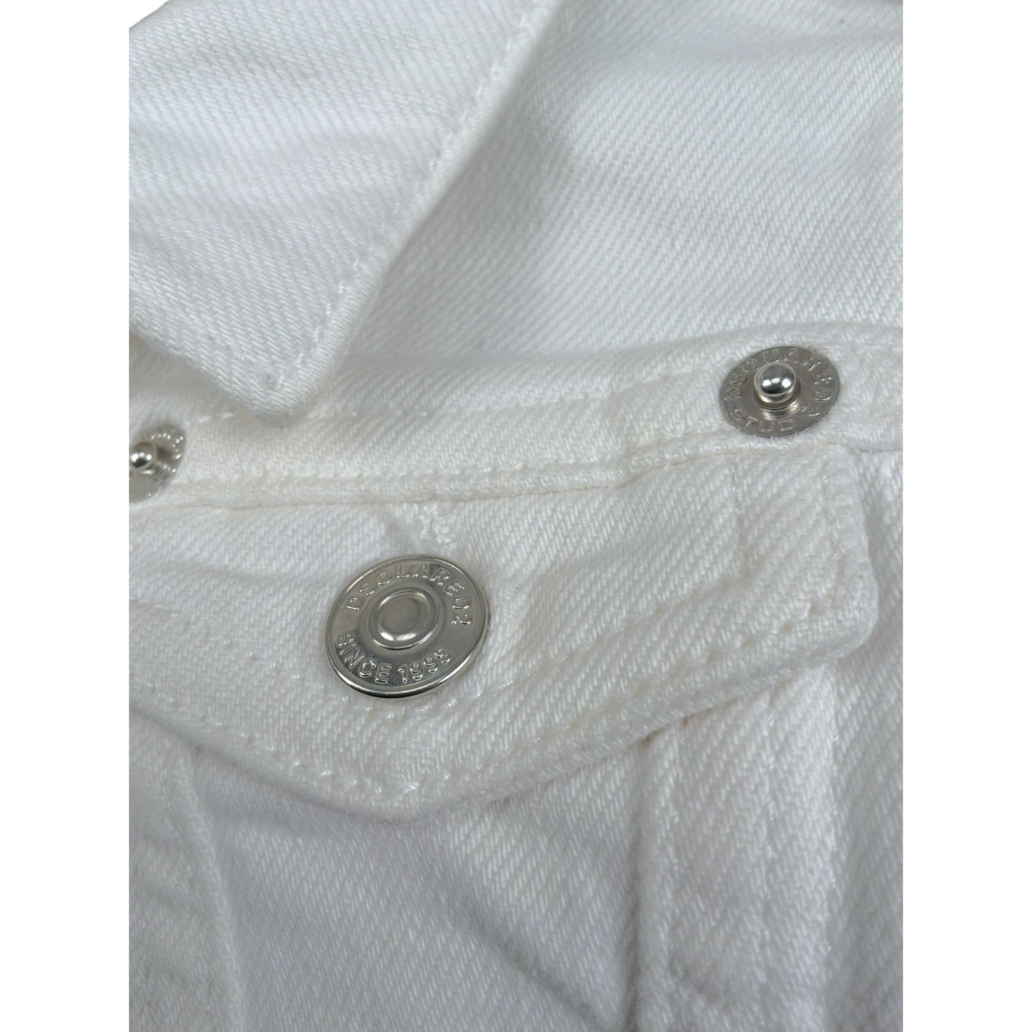 Dsquared2 Giubbino Tinta Unita In Denim per Neonato DQ1765 BIANCO DSQUARED2 