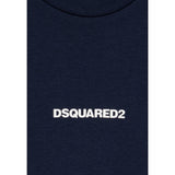 Dsquared2 T-Shirt Girocollo Tinta Unita con Stampa per Bambino DQ2478 BLU DSQUARED2 