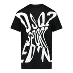 Dsquared2 T-Shirt Girocollo Tinta Unita con Stampa per Bambino DQ2525 NERO DSQUARED2 