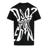 Dsquared2 T-Shirt Girocollo Tinta Unita con Stampa per Bambino DQ2525 NERO DSQUARED2 
