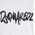 Dsquared2 T-Shirt Girocollo Tinta Unita con Stampa per Bambina DQ2714 BIANCO DSQUARED2 