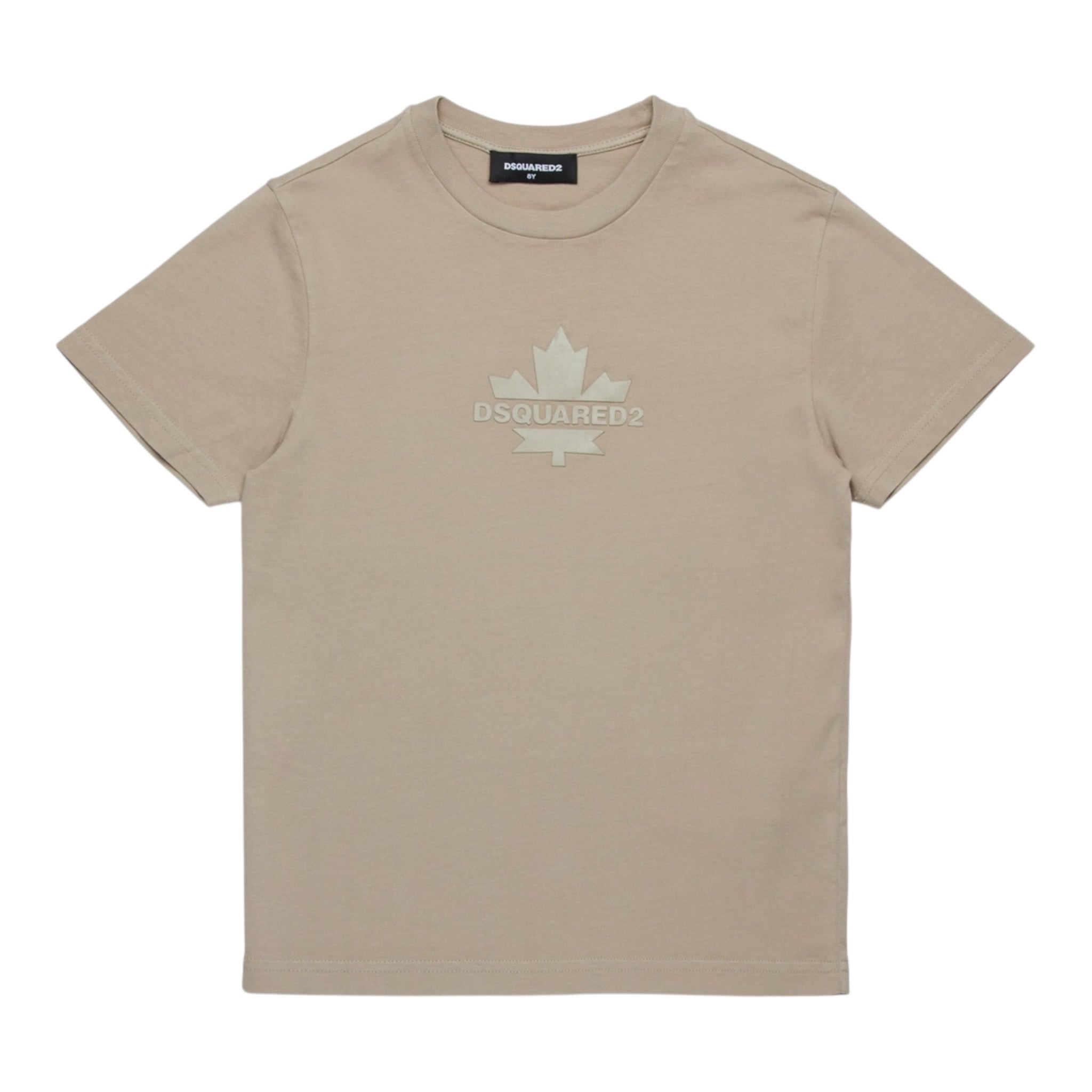 Dsquared2 T-Shirt Girocollo Tinta Unita con Stampa per Bambino DQ2743 BEIGE DSQUARED2 