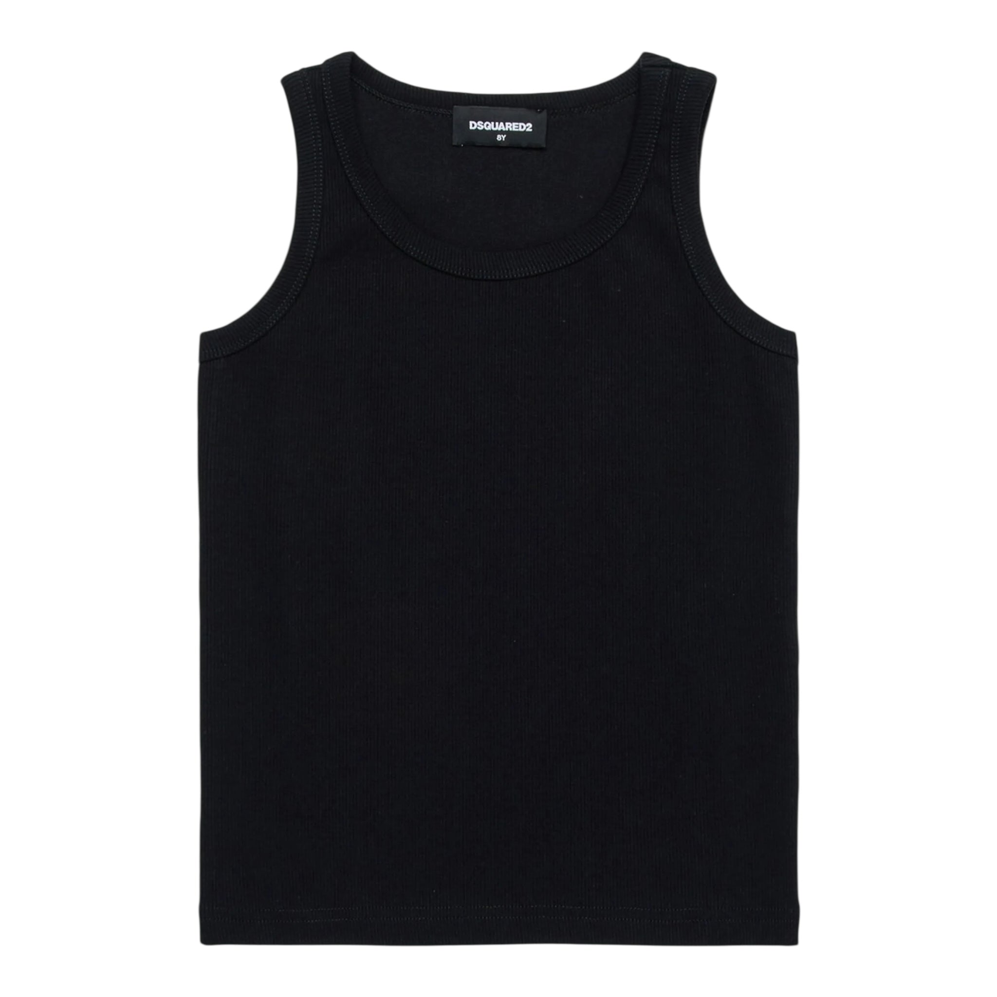 Dsquared2 Canotta Girocollo Tinta Unita con Logo per Bambino DQ2783 NERO DSQUARED2 