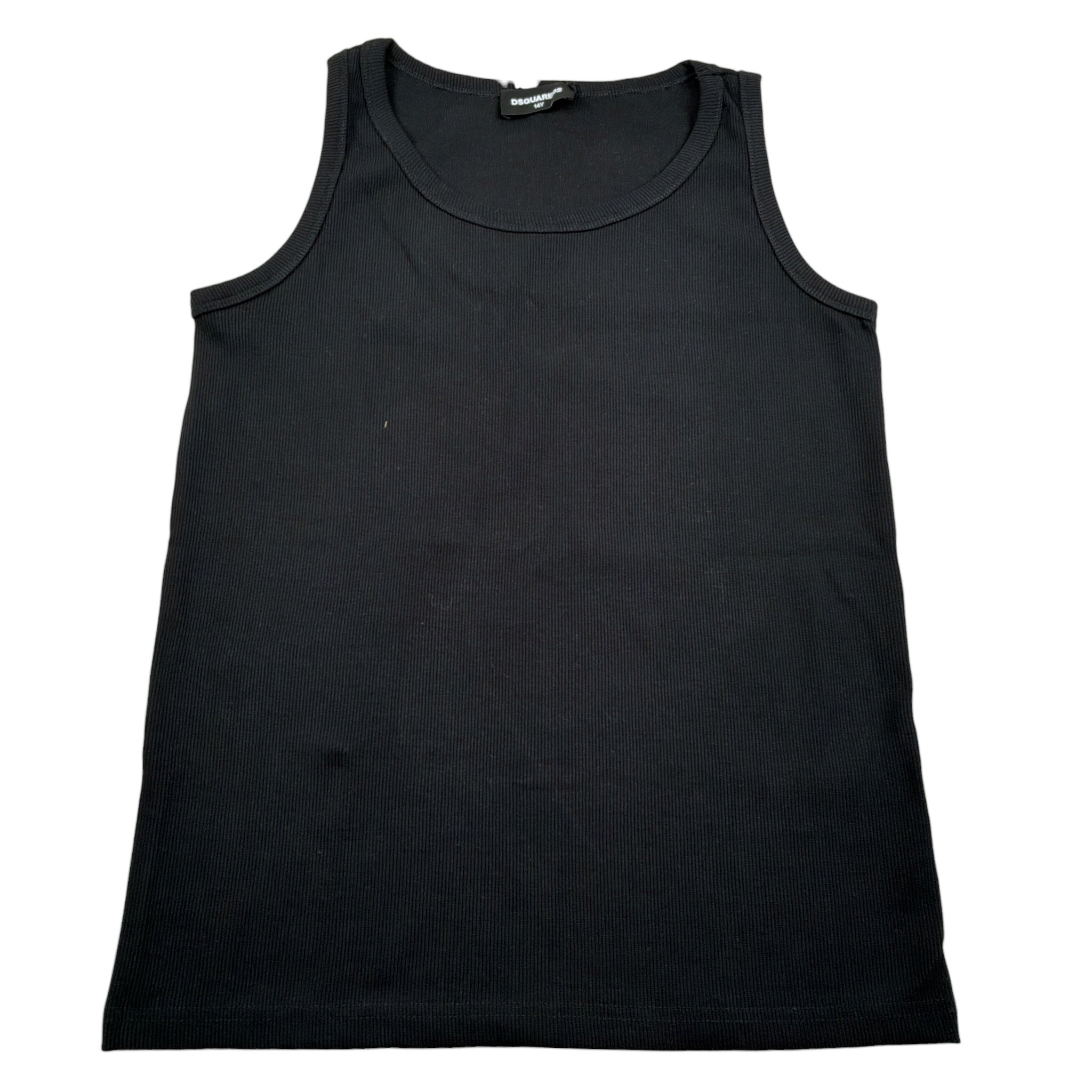 Dsquared2 Canotta Girocollo tinta unita con Logo Nero per Bambino DQ2783X NERO DSQUARED2 