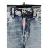 Dsquared2 Bermuda In Denim tinta unita Azzurro per Bambino DQ2828X AZZURRO DSQUARED2 
