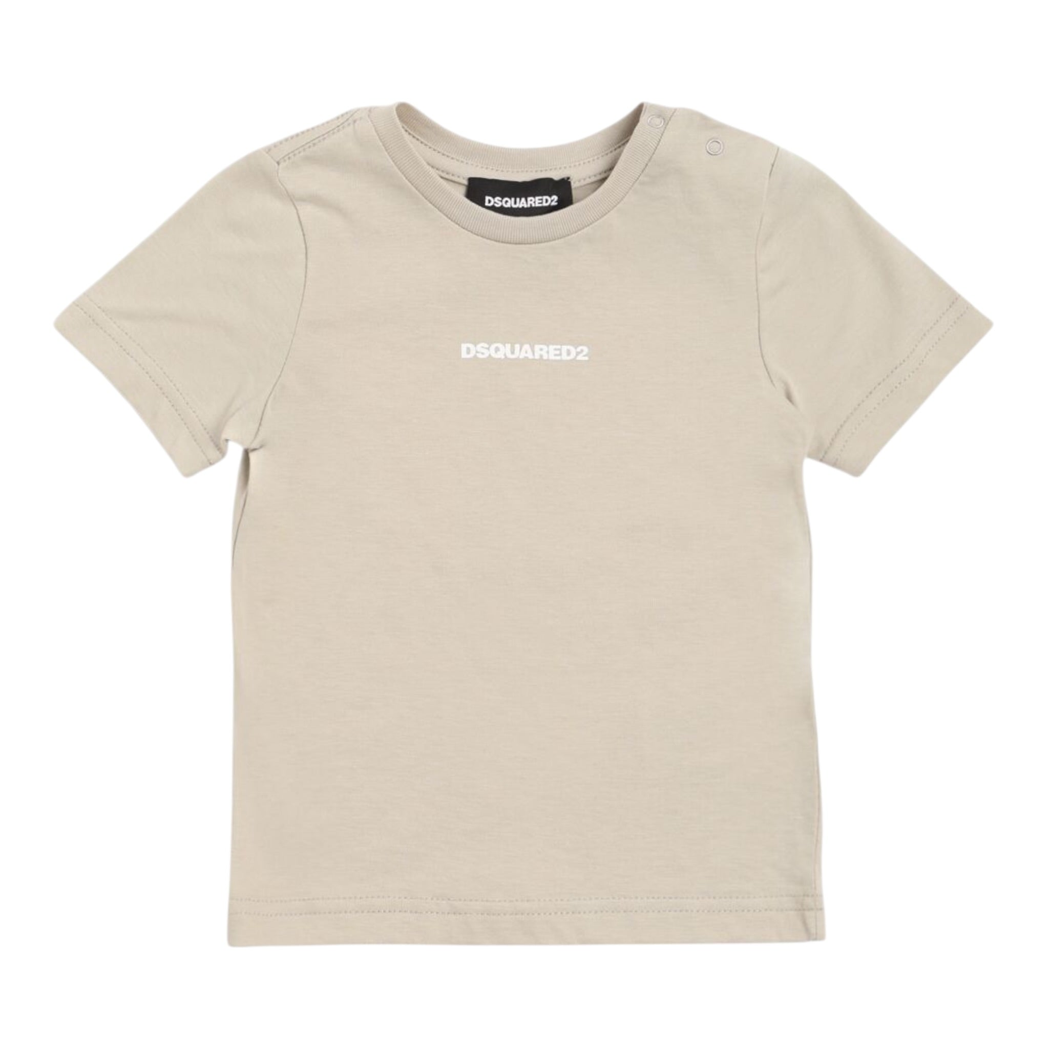Dsquared2 T-Shirt Girocollo tinta unita con Stampa Beige per Neonato DQ2853XX BEIGE DSQUARED2 