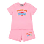 Dsquared2 Completo 2 Pezzi T-Shirt-Short tinta unita Rosa per Neonata DQ2877 ROSA DSQUARED2 