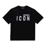 Dsquared2 T-Shirt Girocollo Tinta Unita con Stampa per Neonato DQ2968 NERO DSQUARED2 