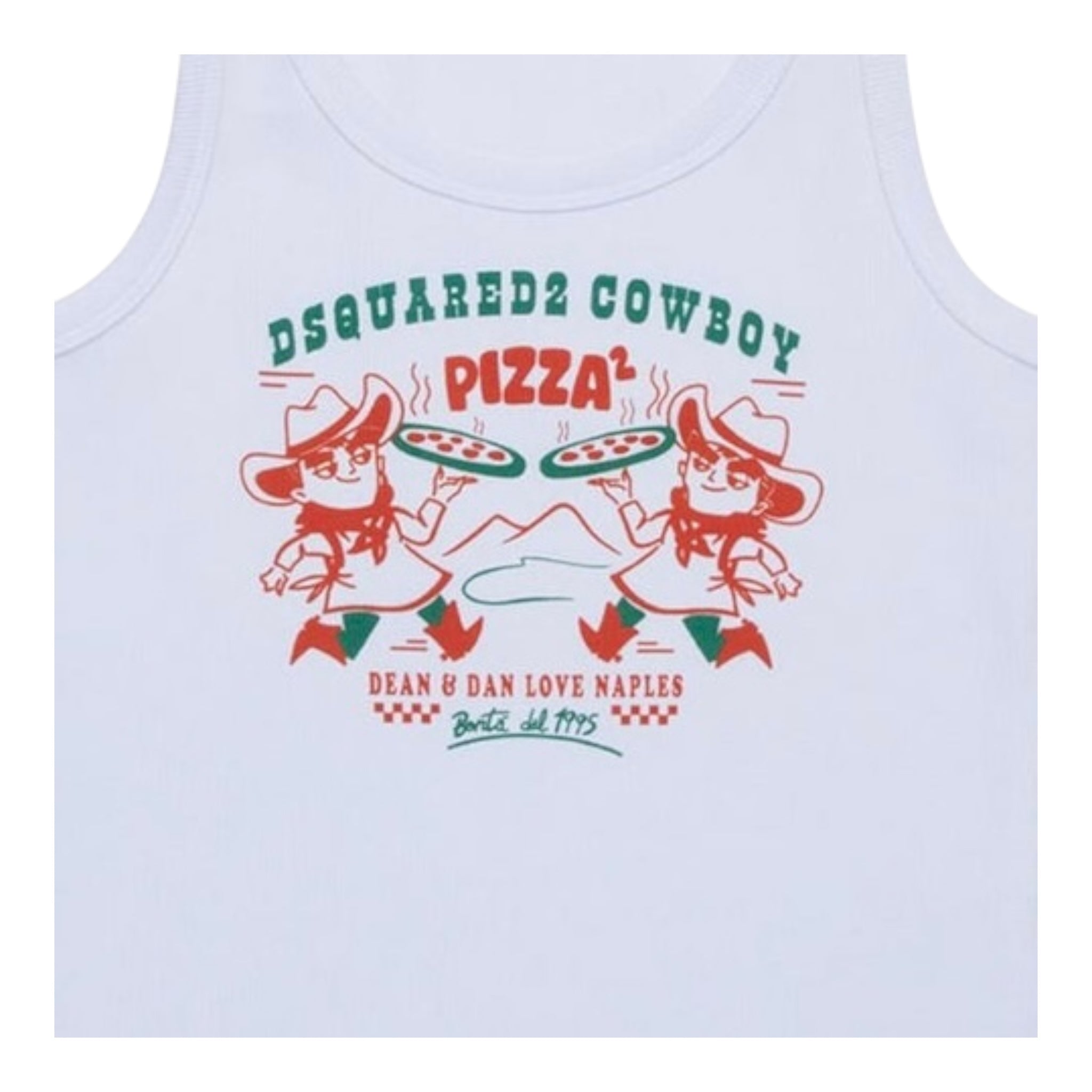 Dsquared2 Canotta Tinta Unita Girocollo con Stampa per Bambino DQ2974 BIANCO DSQUARED2 