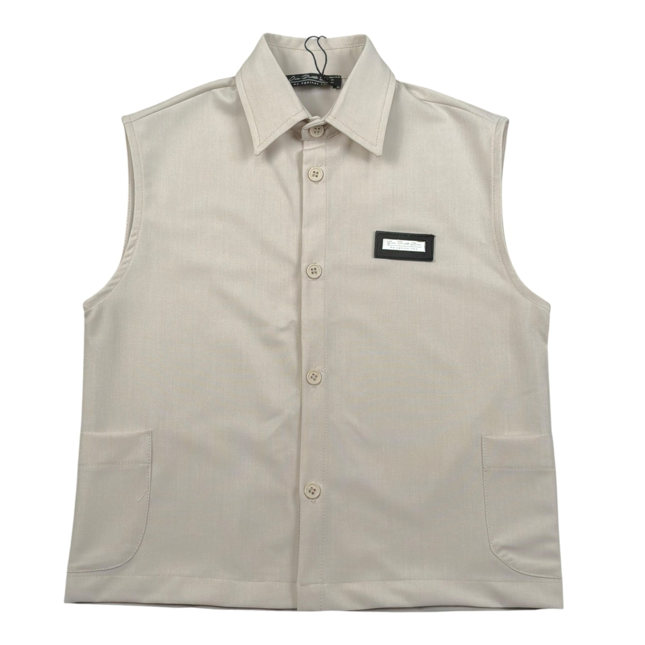 Duepuntozero Camicia Tinta Unita Smanicata per Neonato SMAR2N BEIGE DUEPUNTOZERO 