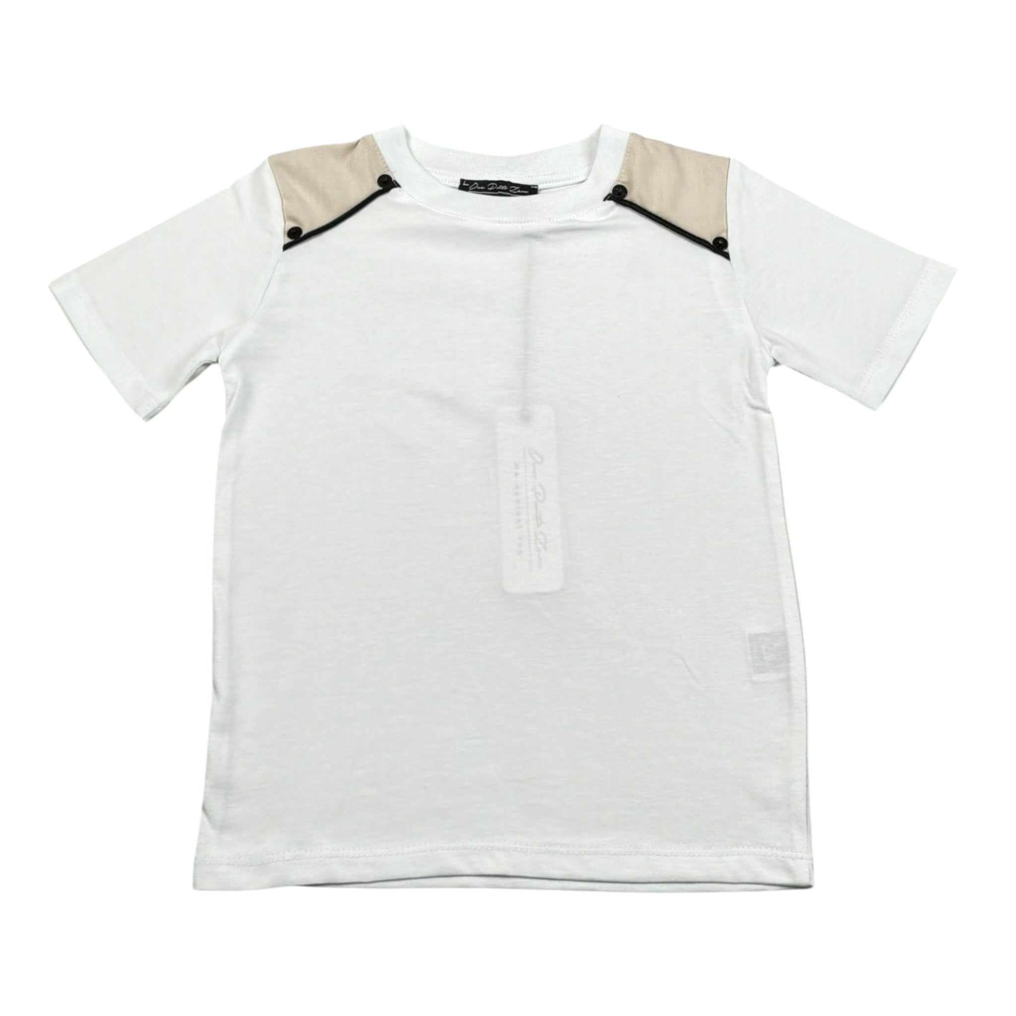 Duepuntozero T-Shirt Tinta Unita con Stampa per Neonato TSB256 BIANCO/BEIGE DUEPUNTOZERO 