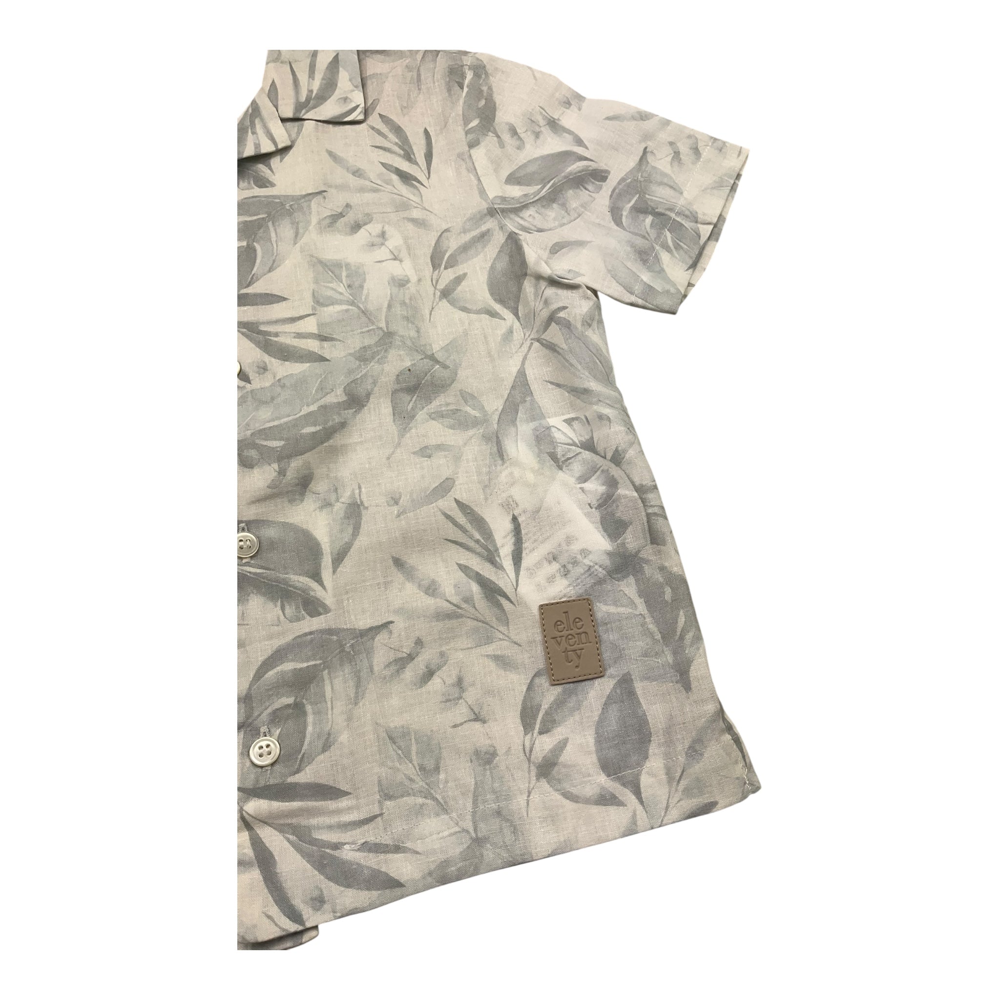 Eleventy Camicia Mezza Manica Tinta Unita Fantasia Foglie per Bambino EW5P61 BIANCO ELEVENTY 