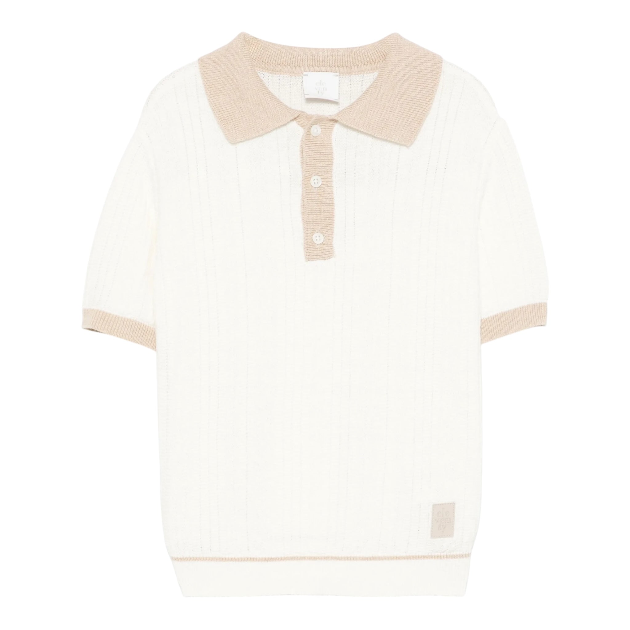 Eleventy Polo Mezza Manica Tinta Unita per Bambino EW9P01 PANNA ELEVENTY 