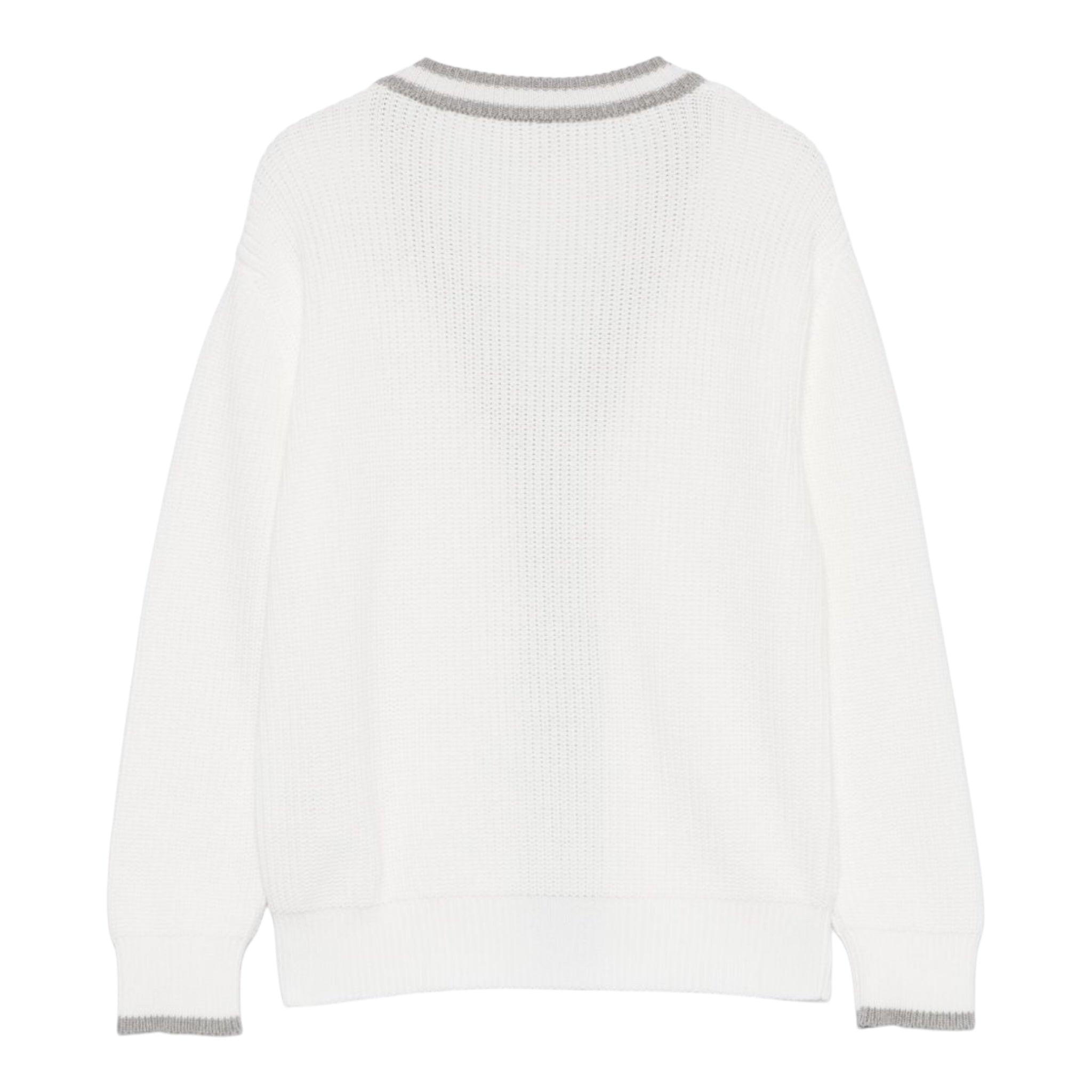 Eleventy Cardigan Tinta Unita con Pofili In Contrasto per Bambino EW9P50 BIANCO ELEVENTY 