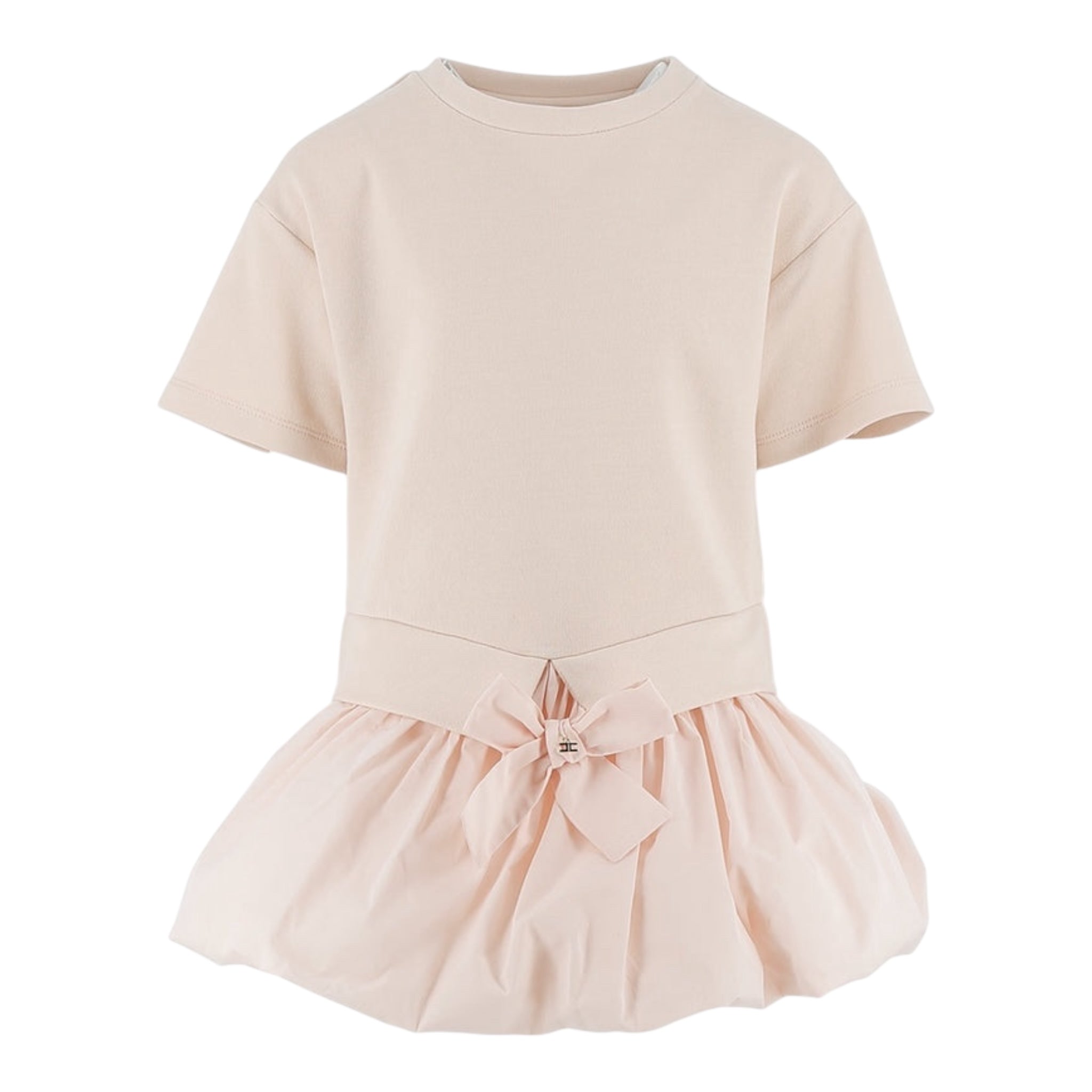 Elisabetta Franchi Abito Tinta Unita Mezza Manica con Gonnellone per Bambina EFAB606 ROSA ELISABETTA FRANCHI 