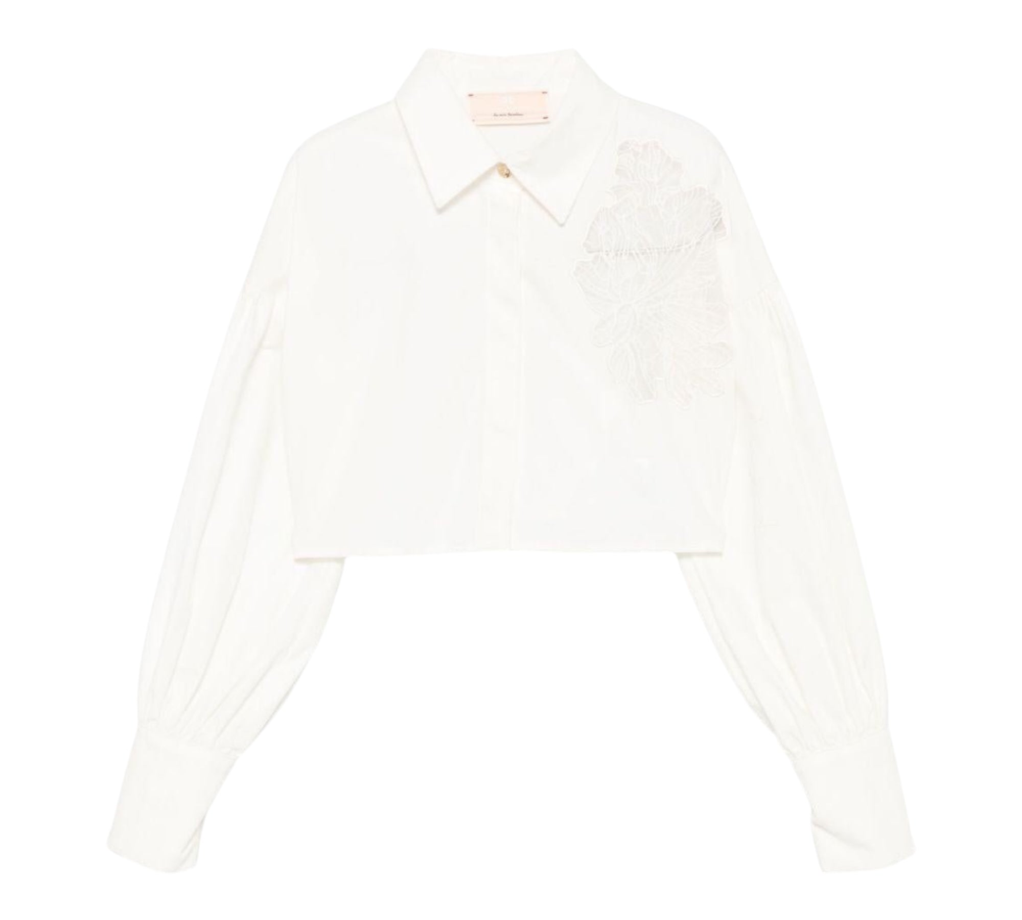 Elisabetta Franchi Camicia Manica Lunga Tinta Unita con Ricami per Bambina EFCA263 PANNA ELISABETTA FRANCHI 